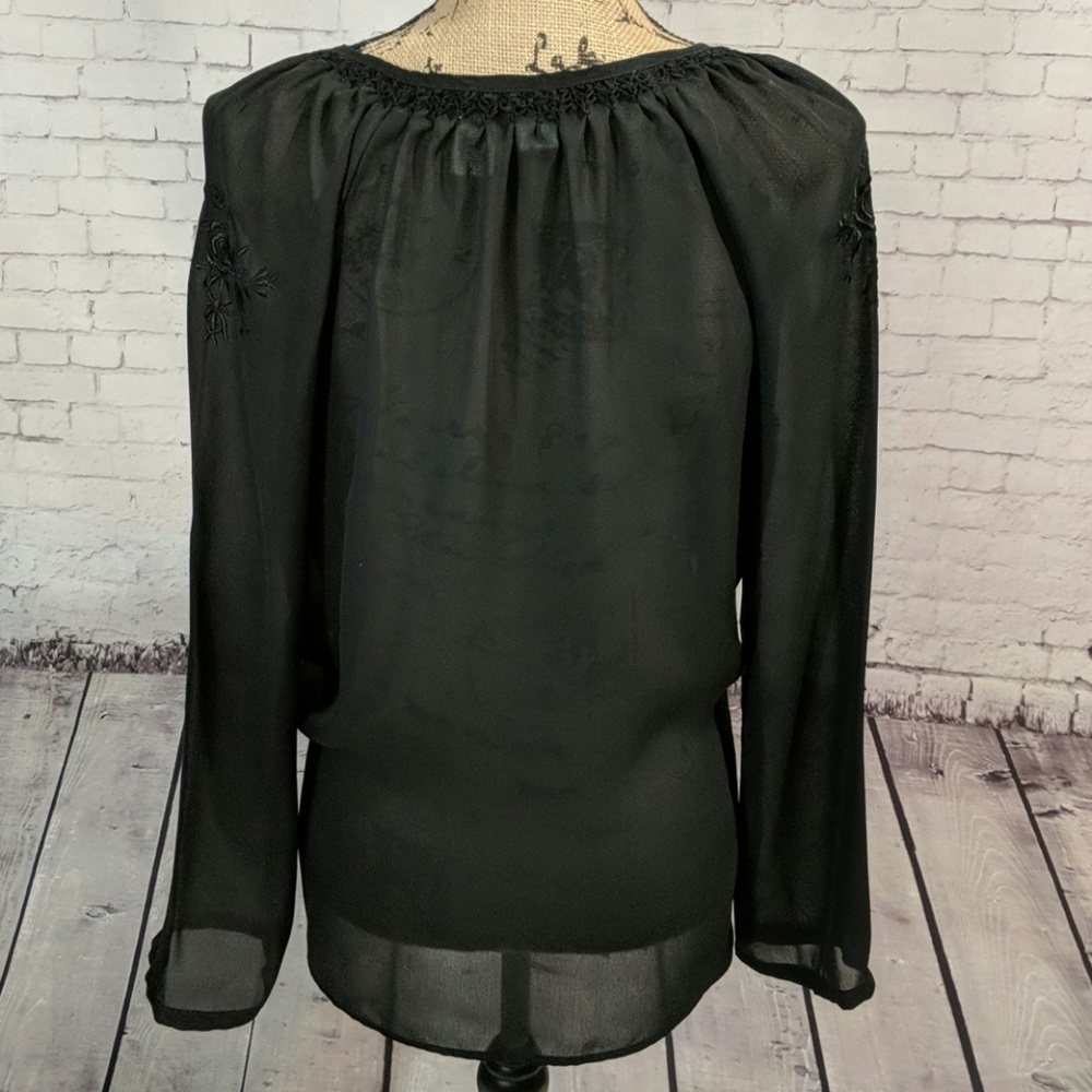 HOST PICK!  DUO Maternity Sheer Black Shirt - Picture 4 of 6